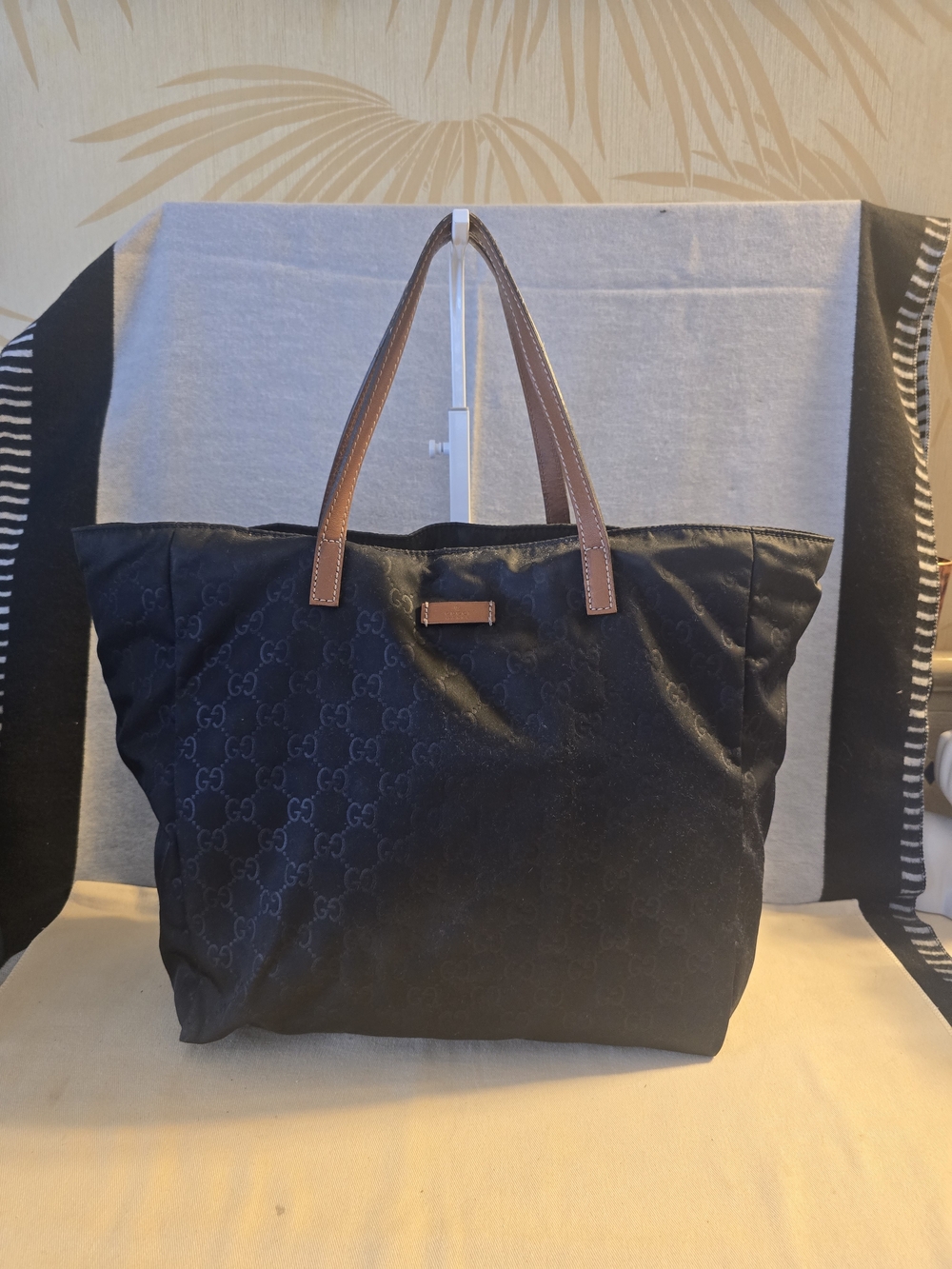 Gucci Navy Blue Nylon Tote Bag